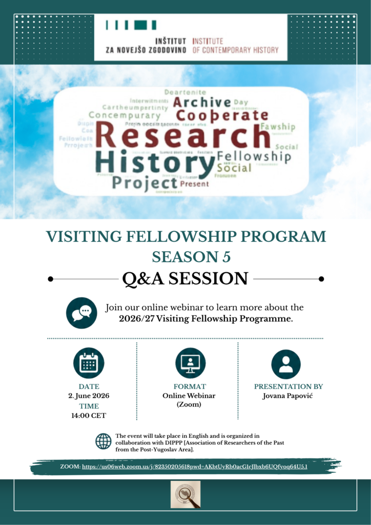 Vabilo na Spletni seminar o programu Visiting Fellowship Programme 2026/2027